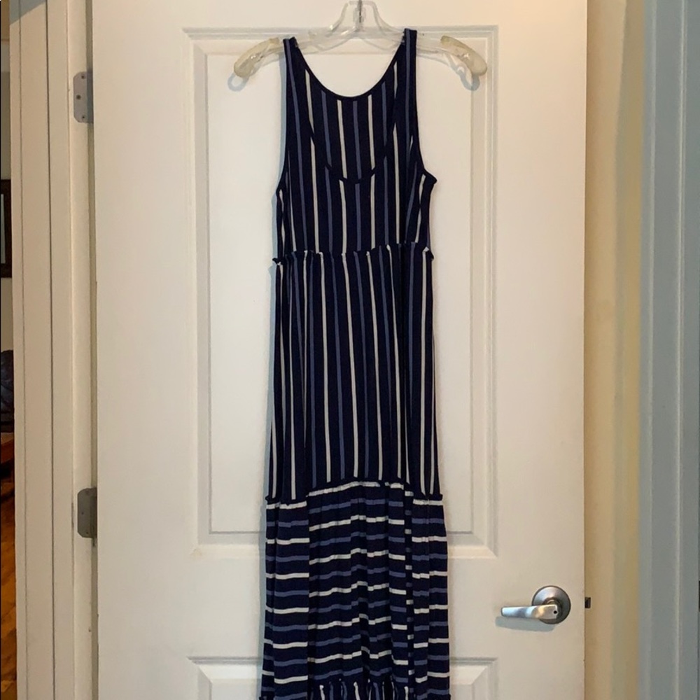 Blue and white maxi
